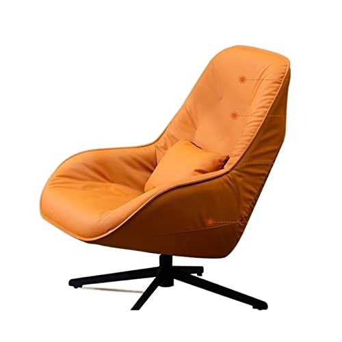 AQQWWER Computer chair Single Sofa Armchair Luxury Leather 360° Rotary Relax Chaise Lounge Recliner Moon Egg Chair Footrest Ottoman