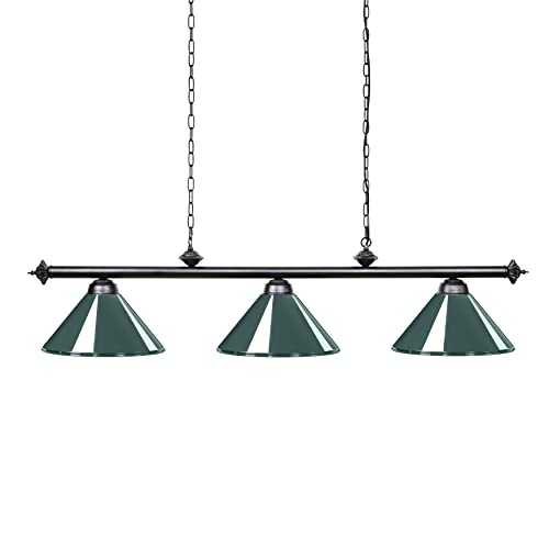 Wellmet 59 Inch Pool Table Light, 3-Light Vintage Industrial Retro Kitchen Island Pendant with Metal Shades, Perfect for Men's Cave, Kitchen, Dinning Room, Bar