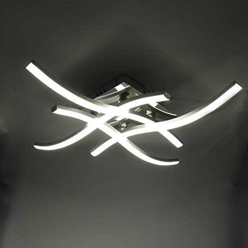 4 Curved Design Boards LED Ceiling Light,Neutral White Light 6000K, 28W Modern Ceiling Fixture for Living Rooms, Bedroom, Kitchen Hallway and Bedroom