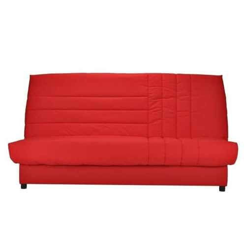 BEIJA 3 Seater Sofa Bed with Bultex Mattress - 100% Cotton Fabric - Contemporary Style - L 192 x D 95 cm - Red