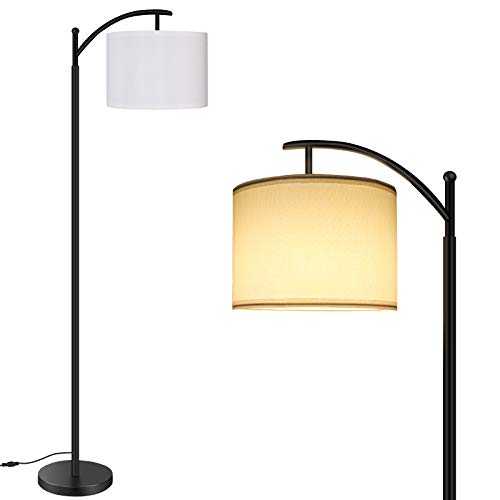 BRTLX LED Touch Control Floor Lamp, RGB Dimmable Energy Saving Standing Lamp with Fabric Shade and 15W E27 DC24V Bulb (One Bulb Included) Ideal for Living Room Children Bedroom