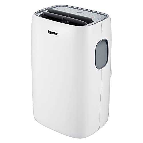 Igenix IG9919 4-in-1 Portable Air Conditioner, Cooling, Fan, Dehumidifier, 24 Hour Timer, 9000 BTU, White