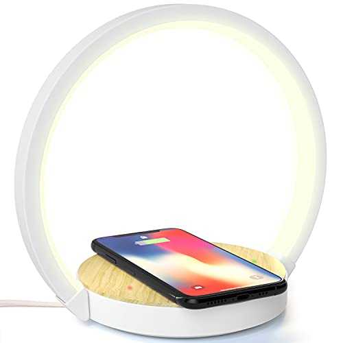 Bedside Lamp Desk Table Dimmable 3 Dimmable Lights Wireless Charging Touch Control 10W
