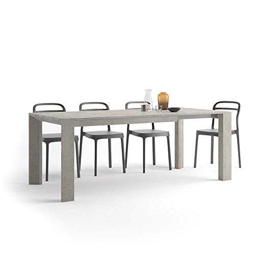 Mobili Fiver, Extendable Kitchen Table, Giuditta, Grey Concrete, Laminate-finished, Made in Italy