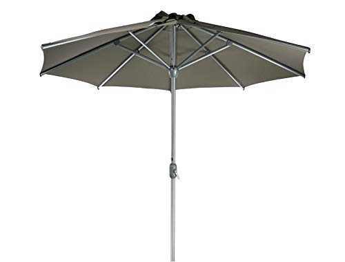 SORARA APPLE Round Sun Shade Parasol | Taupe | Ø 3m | Pole Width Ø 48 mm | Garden Umbrella