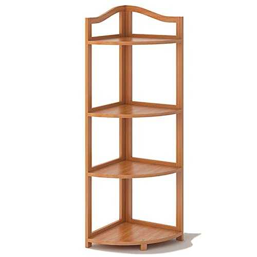 MxZas Corner Ladder Shelf Solid Wood Bamboo Tripod Corner Shelf Bookshelf Simple Small Bookshelf (Color : Natural, Size : 29X102cm)