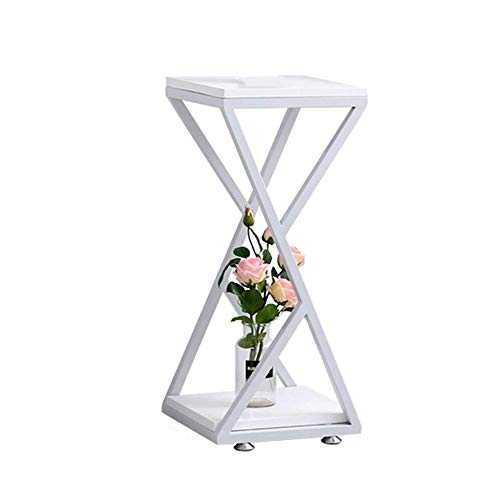 WJMLS Creative Side Table Bedroom Bedside Table Sofa Side Square Table Sofa Cabinet Living Room Balcony Corner A Few It Can Move Small Table (Color : White, Size : 51CM)