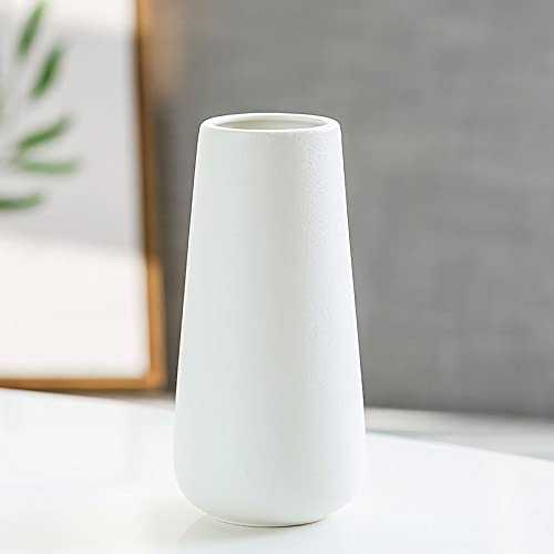 Modern Nordic Style Porcelain Ceramic White Vase (White, 9.5 x 20)