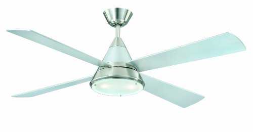 Low Energy Ceiling Fan Cosmos Satin Nickel 52” with Light and Remote Control Blade Colour Silver