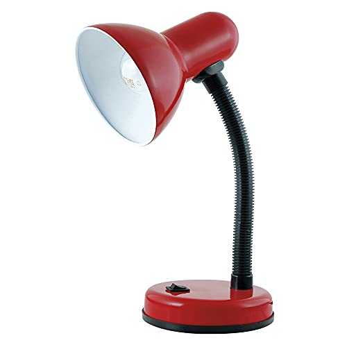 HOMELIFE 35w 'Classic' Flexi Desk Lamp with Versatile Flexible Neck - Integral On / Off Switch - Approx. 34cm Height - L958RD - Cardinal Red