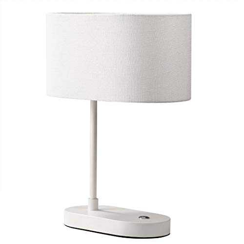 MODAIS Bedside Table Lamp for Bedrooms, with Dual Charging USB Ports Dimmable Livingroom Nightstand Touch Lamp White Fabric Lampshade, Stylish Small Lamps for Lounge, Living Room, Bedroom