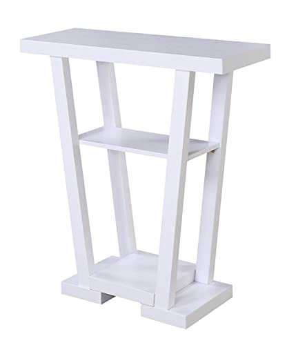 Convenience Concepts Console Table, Recycled Material, White, 11.5 in x 31.5 in x 34 in