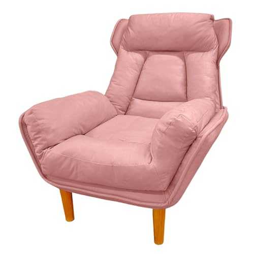 Recliner Chairs for Adults with Ottoman Modern Simple Style Reading Chair with Adjustable Backrest Comfy Oversized Armchair for Living Room Bedroom (Color : Pink, Size : Chair)