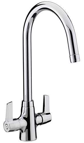 Bristan Echo Easy Fit Kitchen Sink Lever Handles Tall Swivel Spout Mixer Tap Faucet Chrome Plated (EC SNK EF C)