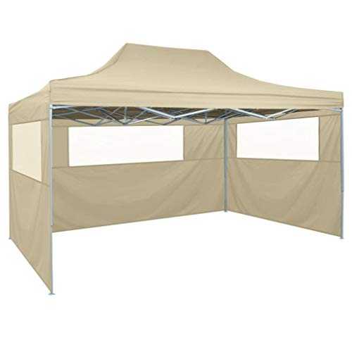 Nyyi Pop-Up Party Tent Garden Gazebos, Party Tent 3x4m Garden Gazebo Marquee Tent with 3 Side Panels, Fully Waterproof, Powder Coated Steel Frame for Outdoor Wedding Garden Party, Cream