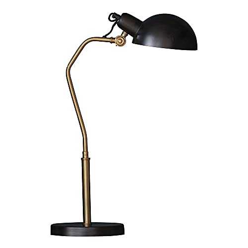 Largo Table Lamp in Steel, Satin Black and Antique Brass Painted