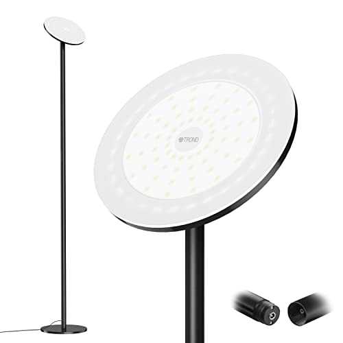 TROND Floor Lamp, Uplighter Floor Lamp 30W, LED Floor Lamp with 5 Brightness Dimmable, Standing Lamp Wall Switch, Floor Lamps for Living Room & Halloween Decorations