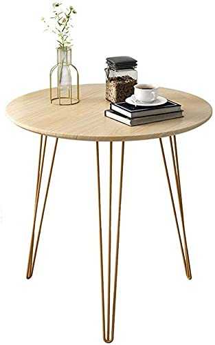 ZGYZ Modern Furniture Retro Hairpin Leg End Table Table Living Room Sofa Side Table Simple Balcony Small Round Table Moveable,60x60cm