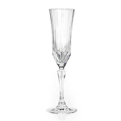 RCR 25948020106 Luxion Crystal Glassware Adagio Champagne Flutes, Set of 6