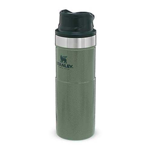 Stanley Classic Trigger Action Travel Mug 0.47L Hammertone Green – Leakproof Cup - Hot & Cold Thermos Bottle - Insulated Tumbler for Coffee, Tea & Water - BPA Free Stainless-Steel Travel Flask
