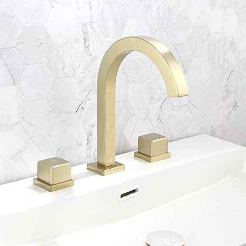 7213-2Gold POP 2-Handle 8 Inch Widespread Bathroom Facuet Brushed Nickel for 3 Hole Bathroom Sink Faucets Lavatory Vanity Basin Faucet Mixer Taps