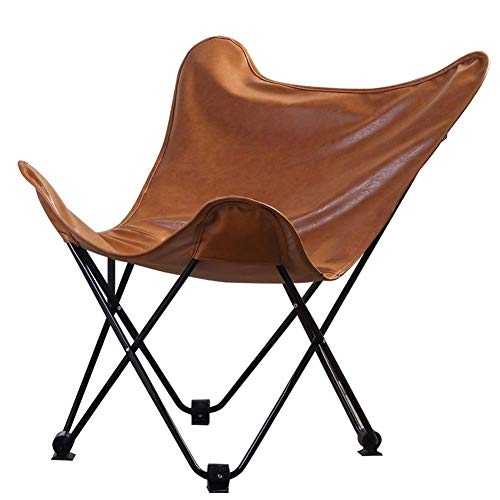 TBNB Portable Artificial Leather Butterfly Chair, Folding Recliner Outdoor Garden Furniture Static Load, Rust-resistant, Lazy Sofa For Beach Pool Outdoor Patio Camping c2024 (Color : Br