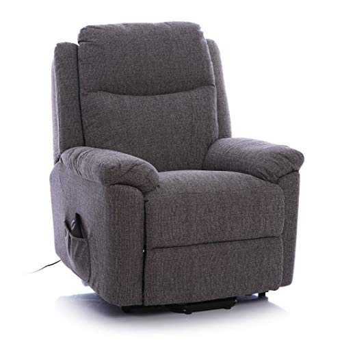 Morris Living Oxford Riser Recliner/Lift & Tilt Chair in Soft Grey Fabric with USB charging