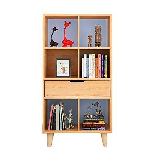 shelf Simple Bookshelf,4-tier Solid wood Multipurpose Display rack Easy assembly Floor-standing Storage rack Modern For home-B 53x30x120cm(21x12x47inch),Size:53x30x120cm(21x12x47inch),Colour:C R