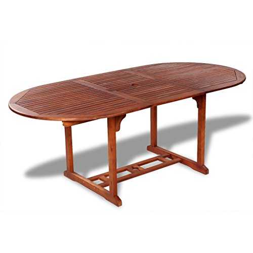Anself Folding Extendable Dining Table Acacia Wood Outdoor