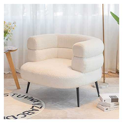 KESHUI Designer Single Sofa Soft Fleece Bedroom Dressing Vanity Chair Makeup Manicure Salon Chairs Living Room Dinning Armchair (Color : 2240-Off White)