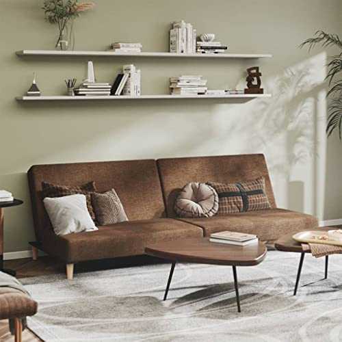 2 Seater Sofa Bed Brown Fabric