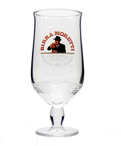 Personalised Branded 1 Pint Birra Moretti Beer Lager Glass with Stem, Engraved - Enter Your Own Custom Text