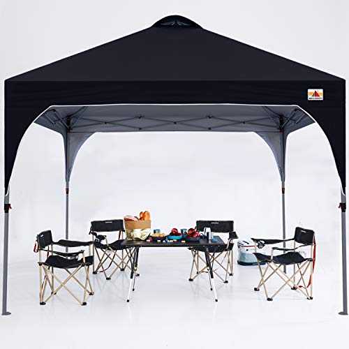 ABCCANOPY 2.5x2.5M Pop Up Gazebo Commercial Gazebo With Upgrade Roller Bag, 4 Weight Bags, Stakes and Ropes(Black)