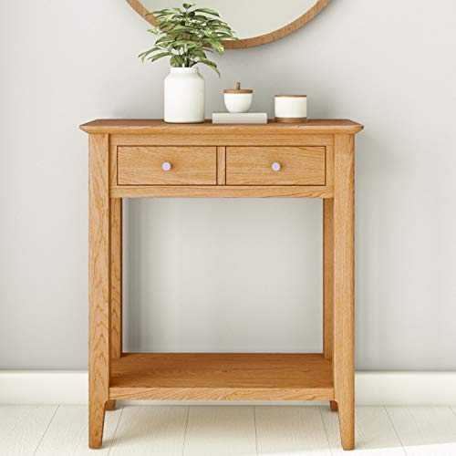 Adeline Narrow Solid Oak Console Table with Drawers