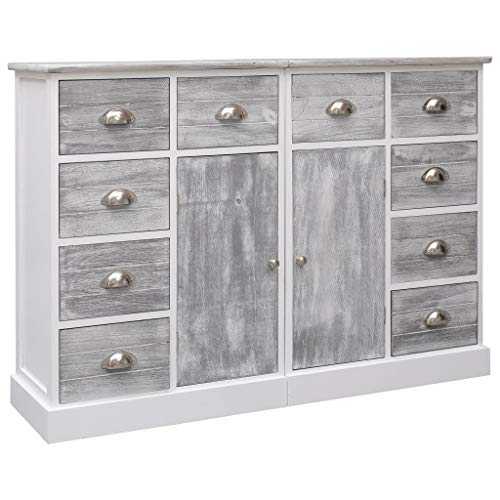 Tidyard Sideboard with 10 Drawers 2 Individual Sideboards in One Set Grey 113x30x79 cm Wood