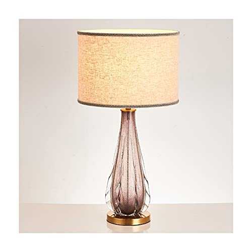 zxb-shop Crystal Table Lamp Modern Minimalist Table Lamp Gradient Color Glass Bedroom Bedside Lamp Creative Study Living Room Fabric Lampshade Lighting Lamp Crystal Lamp Decorative (Color : B)
