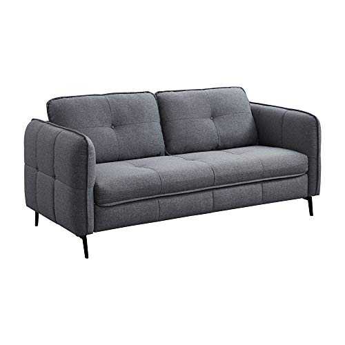 Panana Sofas Fabric Grey Sofa 3 Seater Modern Sofa Settee Couch Seat Padded Compact for Living Room Home Furniture (Fabric Gray, 3 Seater)