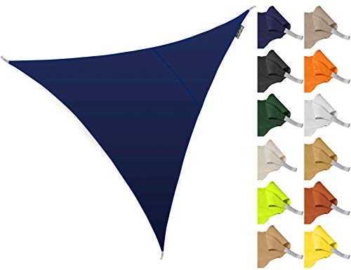 Kookaburra 3.6m Triangle Water Resistant Garden Patio Sun Shade Sail Canopy 96.5% UV Block with Free Rope (Blue)
