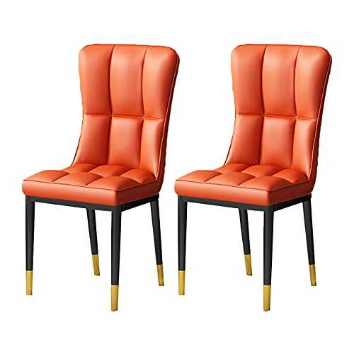 IBOWZ Dining Chair Mid-Century Modern Kitchen Room Chairs PU Leather Upholstered Dining Chairs Seat and Metal Legs,Side Chairs for Living Room