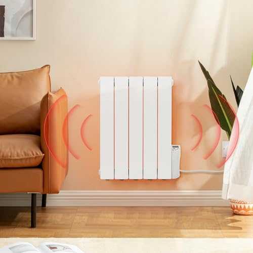 BTGGG 900W Electric Oil Filled Radiators Wall Mounted Oil Filled Heater 5 Fins Portable Heater with Adjustable Thermostat and Timer for Home Use
