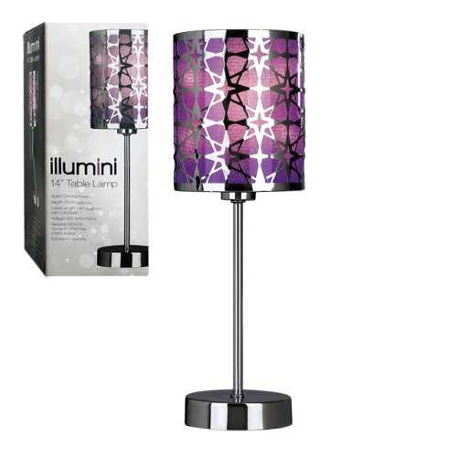 Illumini 14-inch Table Lamp, Purple Shade