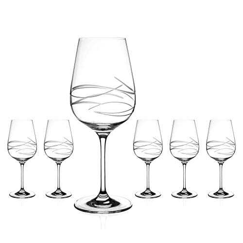 Fantasy Hand Cut Red Wine Glasses - Set of 6 - Perfect Gift