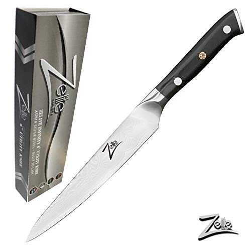 ZELITE INFINITY Utility Knife 6” - Alpha-Royal Series - Petty Knives - Best Quality Japanese AUS10 Super Steel 67 Layer High Carbon Stainless Steel - Razor Sharp, Superb Edge Retention Chef Blade