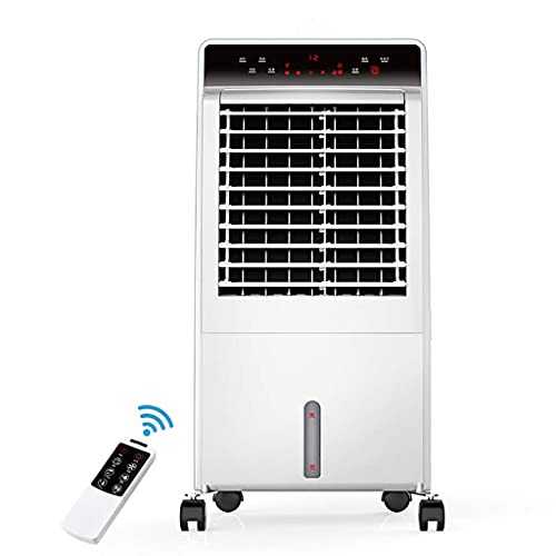 Air Cooler for Home Office 65W 8L Water Tank Evaporative Air Cooler/heating Fan Portable Fan Humidifier Mobile Air Conditioning, With Remote Control 12h Timer White