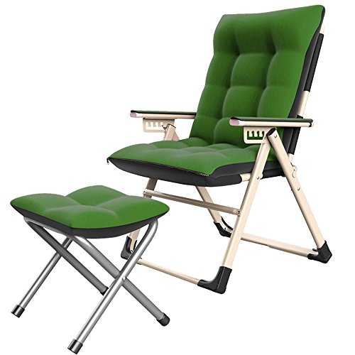 Brisk - Lazy Single Armchair Casual Folding Computer Chair Student Dormitory Household Bedroom Modern And Simple Backrest Recliners (Color : Green+Footrest)