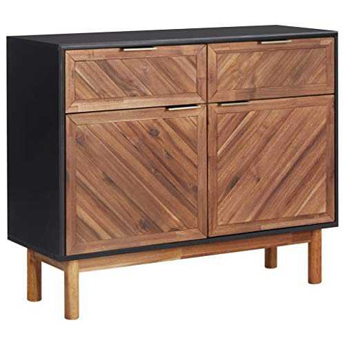vidaXL Solid Acacia Wood Sideboard Storage Cabinet Unit Wooden Side Chest Telephone Table Home Decor Bedroom Living Room Furniture MDF