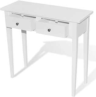 vidaXL Dressing Console Table with 2 Drawers White Makeup Vanity Stand Desk