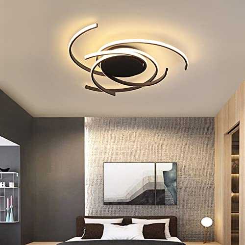 72W Modern LED Ceiling Light Acrylic Spiral Flower Shape with Remote Control for Bedroom Living Room Lounge Hallway (Dimming Light, 29 inches)