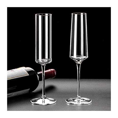 KJGHJ Crystal Champagne Glasses Goblet Glass Cup Set Drinking Glasses Cups Red Wine Glass Bar Hotel Party Drinkware Wedding Flutes, Champagne Flutes (Color : Orange)