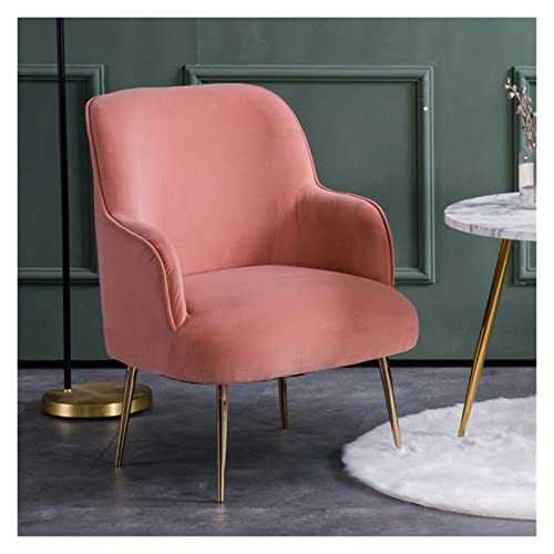 KESHUI Living Room Armchair Balcony Relax Pink Waiting Chairs Modern Furniture Reception Small Single Sofa Design Velvet Soft Chair (Color : Pink A)